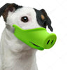 Dog Muzzles Stop Bark Bite Mouth Mask Adjustable for Small Dog Pets Blue Green  Cute Pig Dog Muzzle Silicone Anti-bite