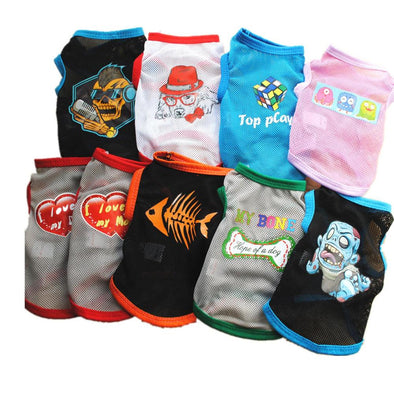 Dog clothes summer Cute Pet Dog Clothes Soft Dogs Vest New Fashion Sports Cat Shirt Pet Clothing Cool Sweatshirt For Small Pets