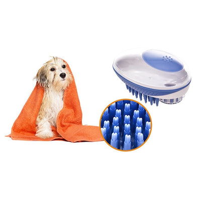 Pet Hair Fur Grooming Bathing Brush Soap Shampoo Dispenser Gentle Loose Hair Remover Skin Massager pet shower dog brush