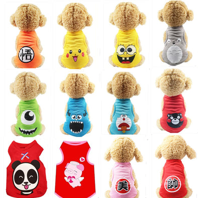 Cute Cat Dog tshirt  Soft Puppy Dogs Clothes Cute Pet Dog Clothes Cartoon Pet Clothing Summer Shirt Casual Vests For Small Pets