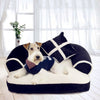 Luxury Double-Cushion  Pet Dog Sofa Beds With Pillow Detachable Wash Soft Fleece Cat Bed Warm Small Dog Bed