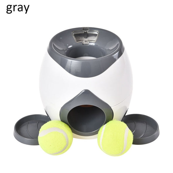 Creative 2 In 1 Pet Dog Toy Interactive Automatic Ball Launcher Tennis Ball Toys And Food Dispenser For Dog Reward Game Toy A26