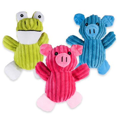 1pc Plush Dog Toys Squeaky Red Blue Pig Green Frog Puppy Chew Toy Interactive Cat Toys Pet Dog Sound Toys For Small Medium Dogs