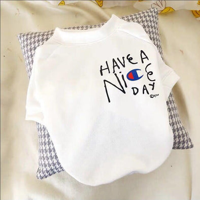 Dog Clothes New Arrivals Spring Summer Pet Dog T-shirt Cute Letter Puppy Vest Cotton Two Legs Pet Clothing Fo Small Pets XS-XL