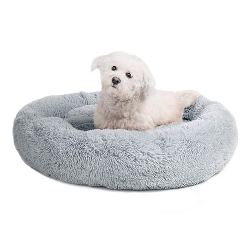 Round Dog Bed For Dog Cat Winter Warm Sleeping Lounger Mat Puppy Kennel Pet Bed Christmas Gifts