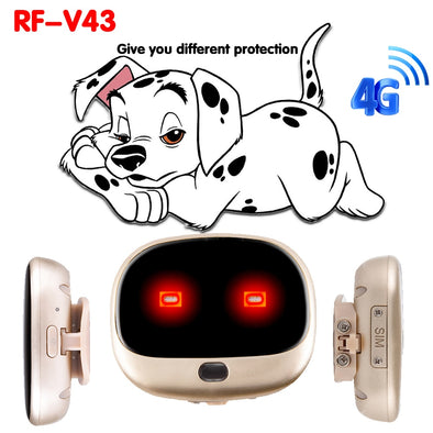 4G GPS personal tracker RF-V43 mini GPS pets tracker 4G LTE 3G WCDMA 2G GSM best dog gps tracker with Free APP waterproof