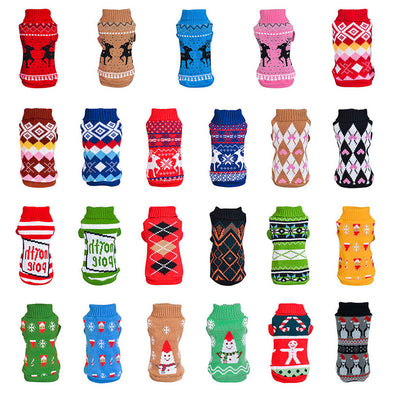 Dog Clothes For Small Dogs Winter Warm Christmas Sweater For Pet Dog Coat Jacket Chihuahua Knitting Elks TShirt Cat Vest Costume
