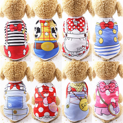 New Summer 5 Colors Lovely Cartoon Dog Vest Cool Breathable Sunscreen Clothes for Puppy Chihuahua Cat Clothing Pet Supplies