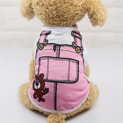 New Summer 5 Colors Lovely Cartoon Dog Vest Cool Breathable Sunscreen Clothes for Puppy Chihuahua Cat Clothing Pet Supplies