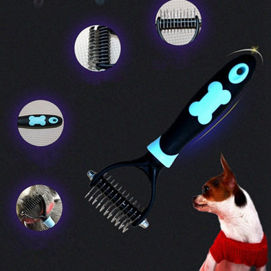 Stainless Steel Blades Pet Comb Open Knot Knife Comb for Dogs Pet Hair Remover Long-haired Dog Grooming Hair Combs 11 Blades