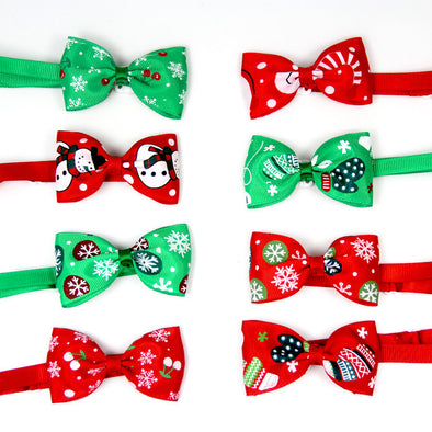 Lovely Cat Dog Collar Bow Tie Christmas Adjustable Neck Strap Dog Grooming Accessories Xmas Pets Products Cat Supplies