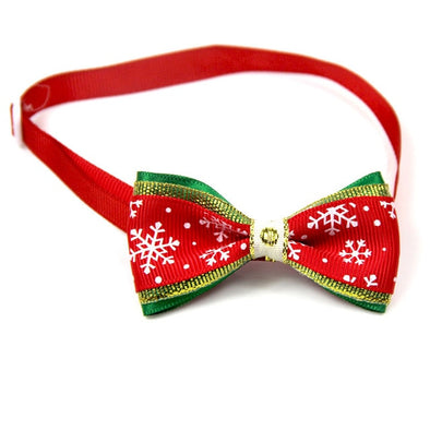 Lovely Cat Dog Collar Bow Tie Christmas Adjustable Neck Strap Dog Grooming Accessories Xmas Pets Products Cat Supplies