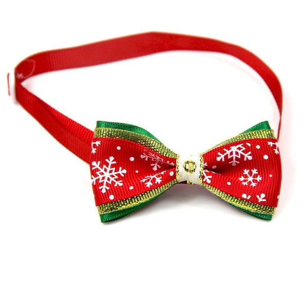 Lovely Cat Dog Collar Bow Tie Christmas Adjustable Neck Strap Dog Grooming Accessories Xmas Pets Products Cat Supplies