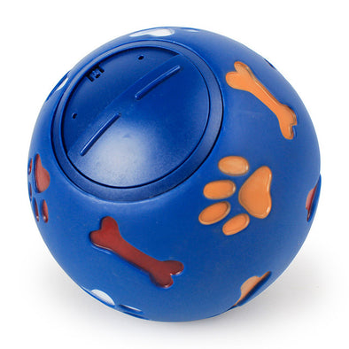 Dog Toy Rubber Ball Chew Dispenser Leakage Food Play Ball Interactive Pet Dental Teething Training Toy Blue Red 7.5cm/2.95''