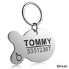FLOWGOGO Anti-lost Stainless Steel Dog ID Tag Engraved Pet Cat Puppy Dog Collar Accessories Telephone Name Tags Pet ID Tags