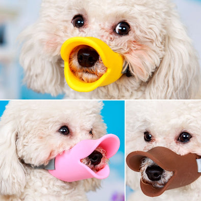 Dog Muzzle Silicone Cute Duck Mouth Mask Muzzle Bark Bite Stop Small Dog Anti-bite Masks For Dog Products Pets Accessories 1pcs