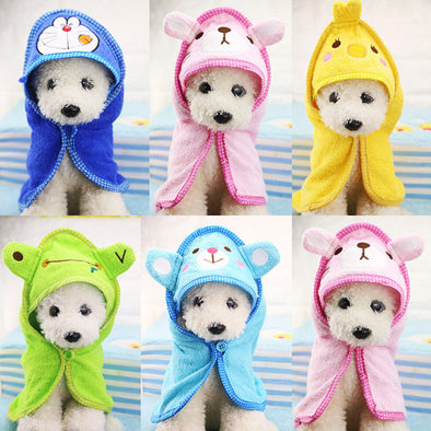Cute Pet Dog Towel Soft Drying Bath Pet Towel For Dog Cat Hoodies Puppy Super Absorbent Bathrobes Cleaning Necessary supply 30