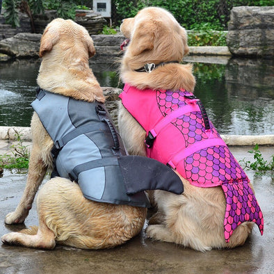 Pet Dog Life Jacket Safety Clothes Life Vest Collar Harness Saver Pet Dog Swimming Preserver Summer Swimwear Mermaid Shark