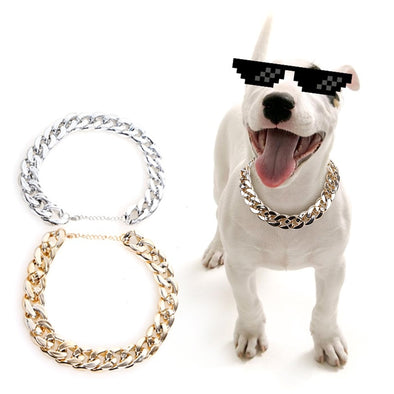 Cool Dog Collar Necklace For Dog Pet Accessories Metal Dog Necklace For Pitbull Bulldog Chihuahua Gold Silver Necklace Supplies
