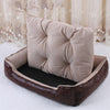 Luxury Leather Dog Beds Waterproof Cozy Pet Dog Basket Cat Kennel Removable Mattress for Puppy Big Animals Bulldog Teddy