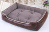 Luxury Leather Dog Beds Waterproof Cozy Pet Dog Basket Cat Kennel Removable Mattress for Puppy Big Animals Bulldog Teddy
