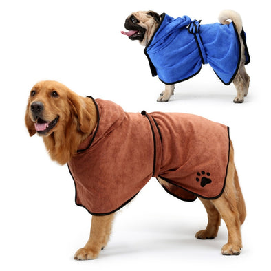 GLORIOUS KEK Dog Bathrobe XS-XL Pet Dog Bath Towel for Small Medium Large Dogs 400g Microfiber Super Absorbent Pet Drying Towel