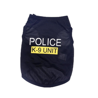 POLICE Back Pet Cat Dog Clothes Vest Summer Unisex Puppy Dogs T Shirt Sleeveless Apparel Clothing Cute Wear For Small Doggy
