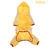 Comfortable Green/ Yellow/ Red Dog Hooded Raincoat Waterproof Rain Coat Pet Jacket Puppy Rainwear Outdoor Clothes Pet Clothing